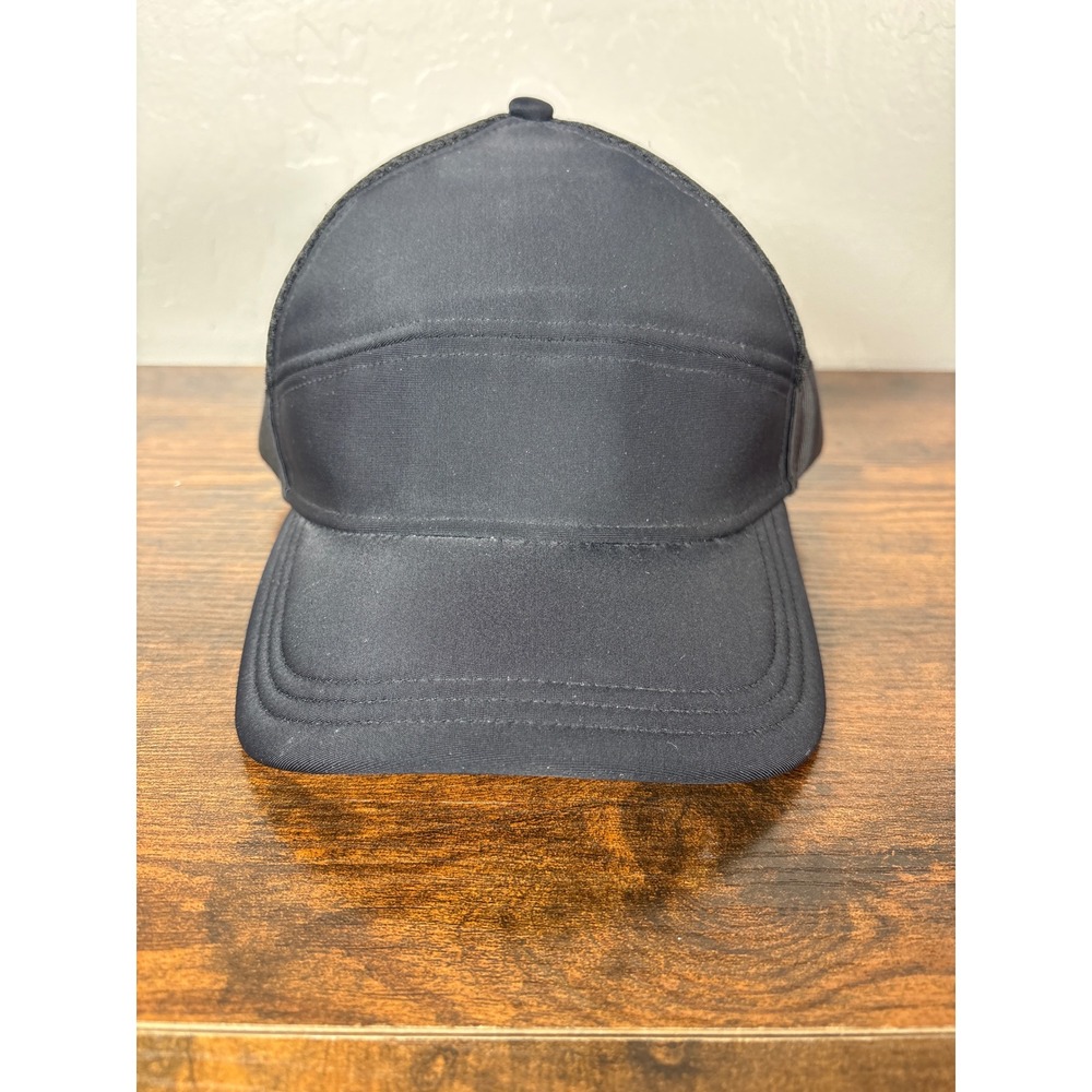 Lululemon Athletica Black Mesh Back Trucker Hat Adjustable Snapback Baseball Cap